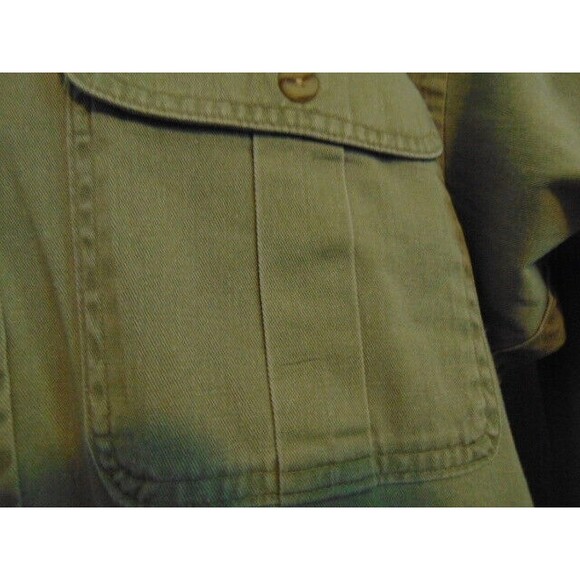 Vtg. Canadian Outdoors Long-Sleeve Button Shirt Embroidered Moose Khaki/Denim XL - Picture 5 of 13